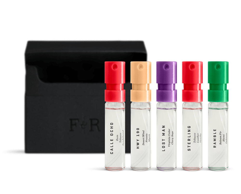 Multiple loose fragrance vials laying flat