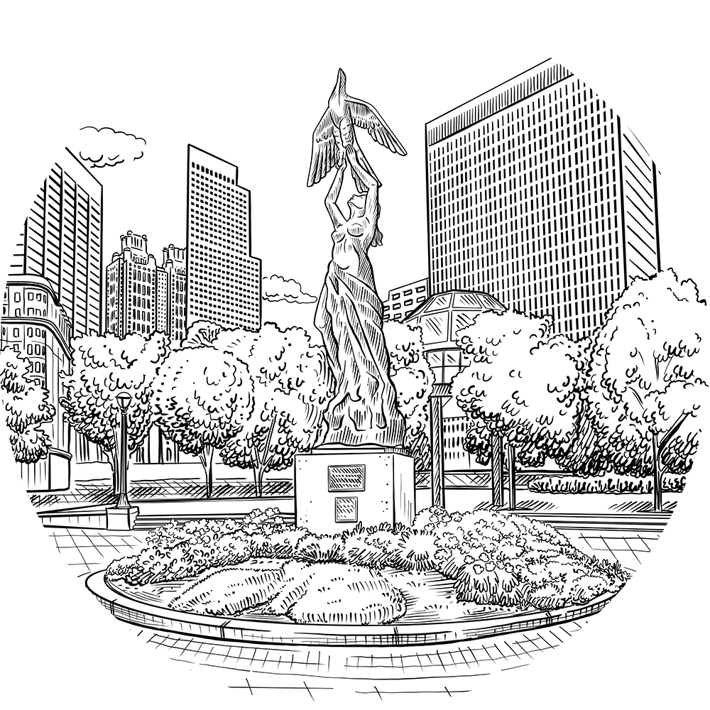 drawing of a park in Atlanta