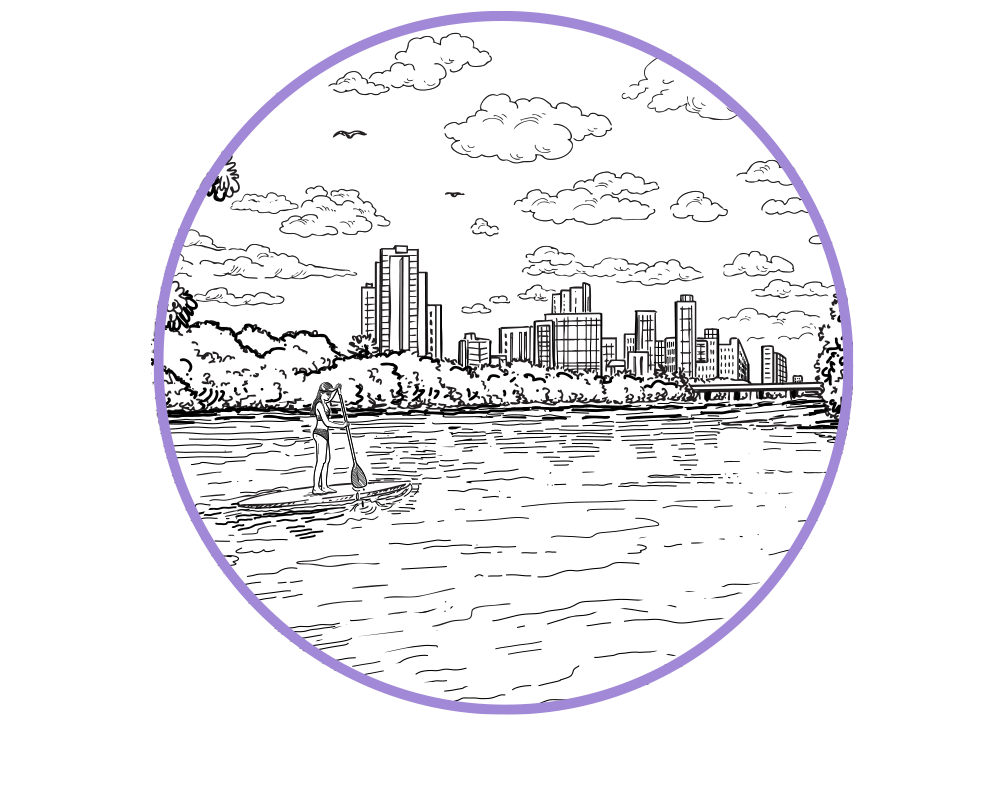 sketch of lady bird lake