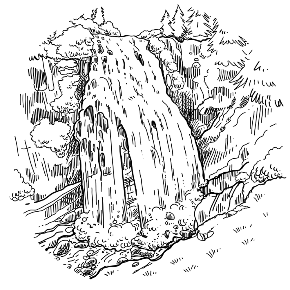 drawing of narada falls