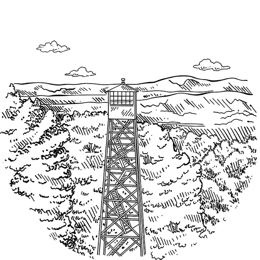 drawing of mount sterling fire tower