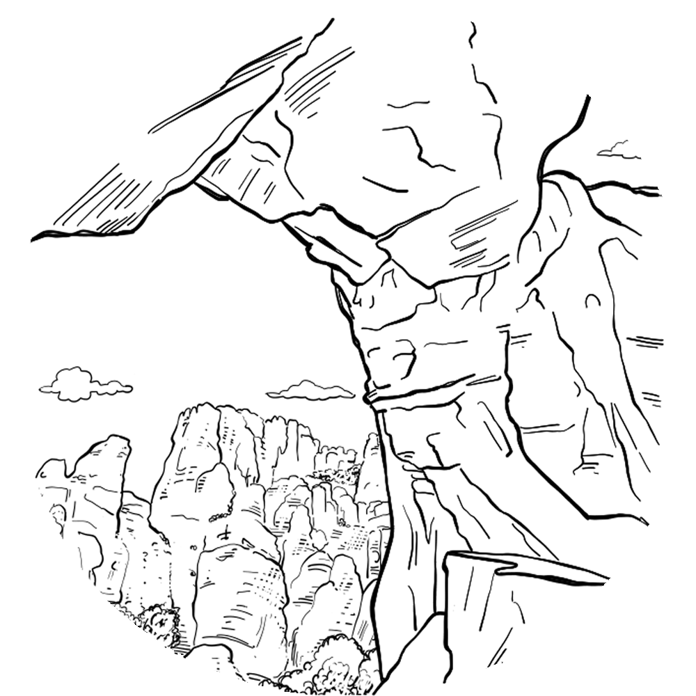 drawing of the window rock formation