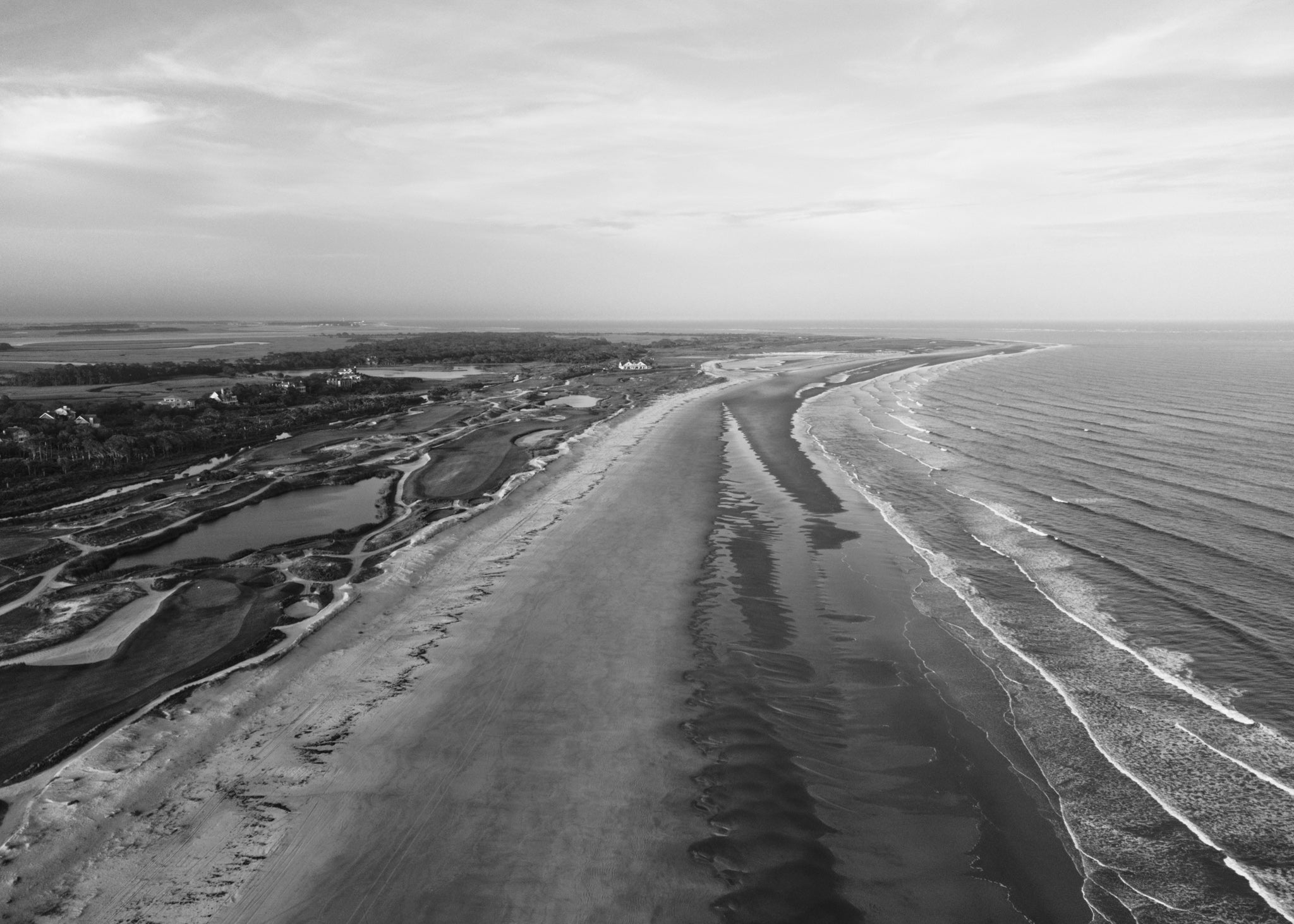 black and white image of kiawah
